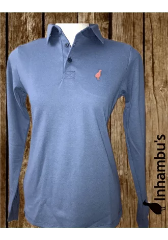 Camisa Polo Inhambu's Feminina ML - Azul Petrleo