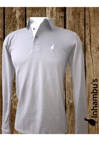 Camisa Polo Inhambu's Masculina ML - Cinza Chumbo