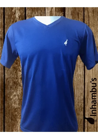 Camiseta básica Inhambu's Masc. gola V - Azul