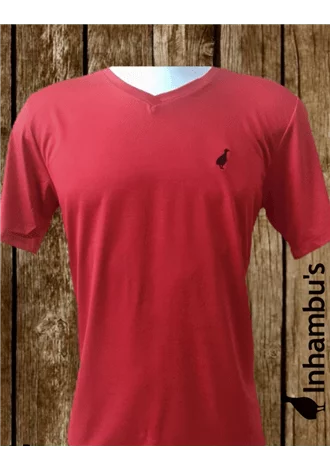Camiseta básica Inhambu's Masc. gola V - Vermelho