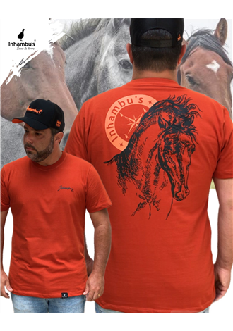 Camiseta Inhambu's  Equinos - Laranja Ferrugem