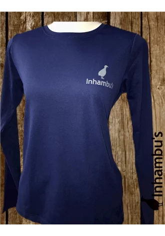 Camiseta Inhambu's Feminina c/ proteção UV 100% poliamida - Azul Marinho