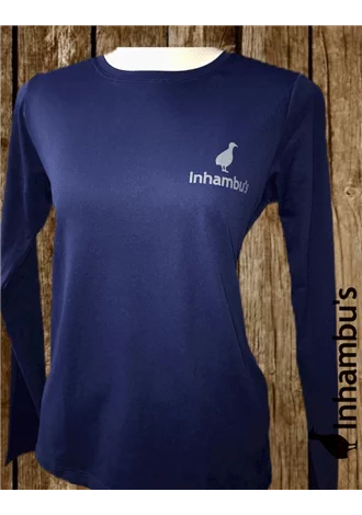 Camiseta Inhambu's Feminina c/ proteo UV 100% poliamida - Azul Marinho