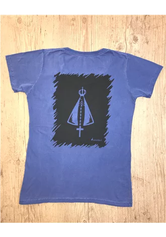 Camiseta Inhambu's Feminina Nossa Senhora Aparecida - Estonado Azul Royal