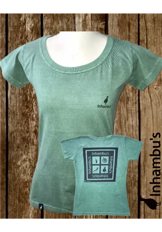 Camiseta Inhambu's Feminina Pantaneira - Estonado Verde