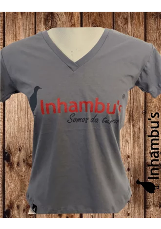 Camiseta Inhambu's Feminina Somos da Terra - Cinza