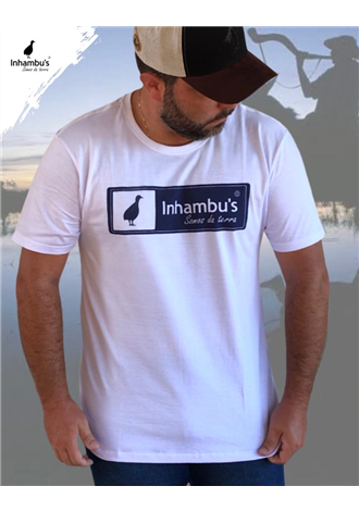 Camiseta Inhambu's  Logo azul - Branca
