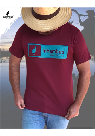 Camiseta Inhambu's  Logo azul - Vinho