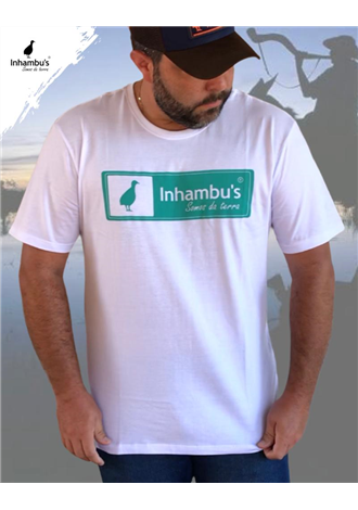 Camiseta Inhambu's  Logo verde - Branca