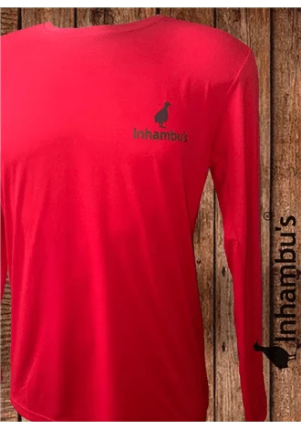 Camiseta Inhambu's Masculina c/ proteo UV 100% poliamida- Vermelho