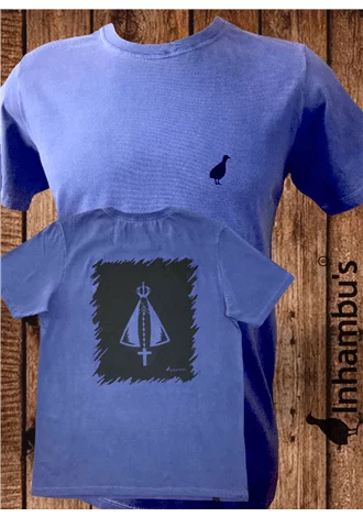 Camiseta Inhambu's Masculina Nossa Senhora Aparecida - Estonado Azul Royal